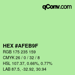 Color code: HEX #AFEB9F | qconv.com