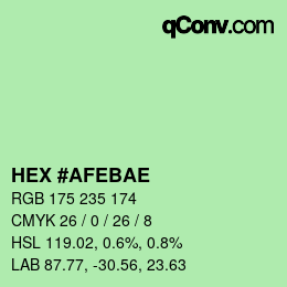 Color code: HEX #AFEBAE | qconv.com