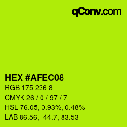 Color code: HEX #AFEC08 | qconv.com