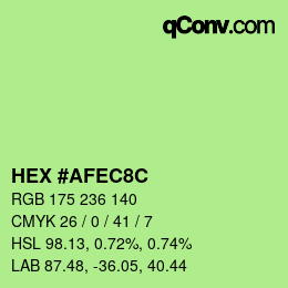 カラーコード: HEX #AFEC8C | qconv.com
