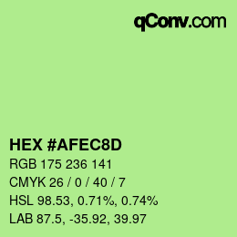 カラーコード: HEX #AFEC8D | qconv.com