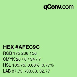 Color code: HEX #AFEC9C | qconv.com