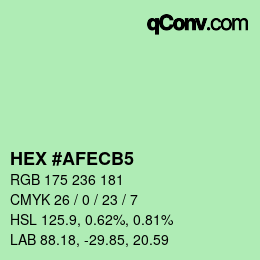 Color code: HEX #AFECB5 | qconv.com