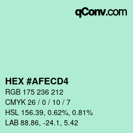 颜色代码: HEX #AFECD4 | qconv.com