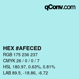 カラーコード: HEX #AFECED | qconv.com