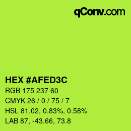 カラーコード: HEX #AFED3C | qconv.com