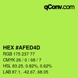 Color code: HEX #AFED4D | qconv.com