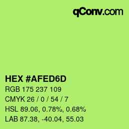 Color code: HEX #AFED6D | qconv.com