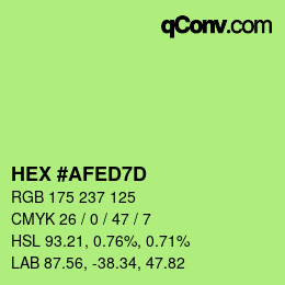 颜色代码: HEX #AFED7D | qconv.com