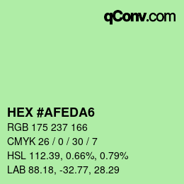 カラーコード: HEX #AFEDA6 | qconv.com