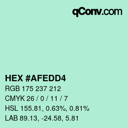 カラーコード: HEX #AFEDD4 | qconv.com