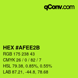 颜色代码: HEX #AFEE2B | qconv.com