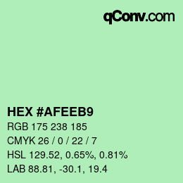 Color code: HEX #AFEEB9 | qconv.com