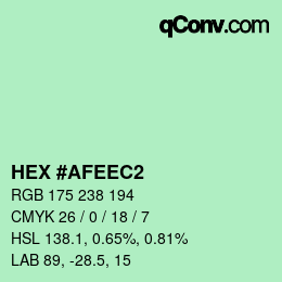 カラーコード: HEX #AFEEC2 | qconv.com
