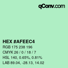 Color code: HEX #AFEEC4 | qconv.com