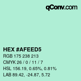 カラーコード: HEX #AFEED5 | qconv.com