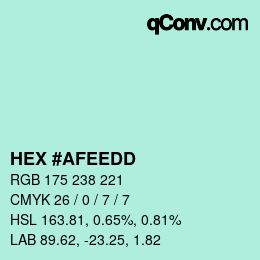 Color code: HEX #AFEEDD | qconv.com