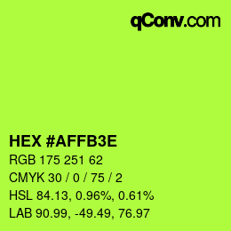 Color code: HEX #AFFB3E | qconv.com