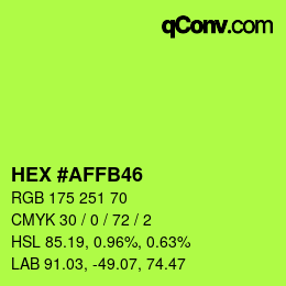 カラーコード: HEX #AFFB46 | qconv.com