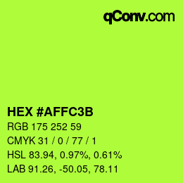 颜色代码: HEX #AFFC3B | qconv.com