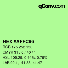 Color code: HEX #AFFC96 | qconv.com