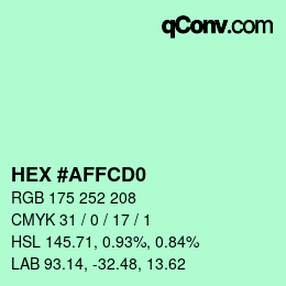 カラーコード: HEX #AFFCD0 | qconv.com