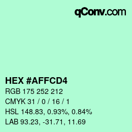 カラーコード: HEX #AFFCD4 | qconv.com