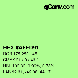 颜色代码: HEX #AFFD91 | qconv.com