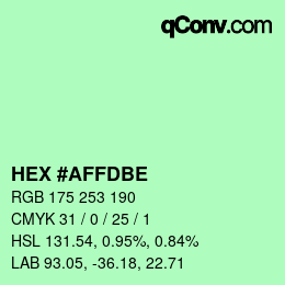 Color code: HEX #AFFDBE | qconv.com