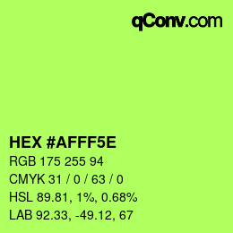 Color code: HEX #AFFF5E | qconv.com