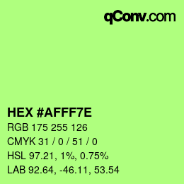 Color code: HEX #AFFF7E | qconv.com