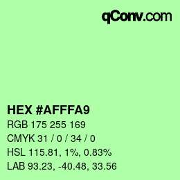 Color code: HEX #AFFFA9 | qconv.com