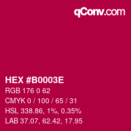 Color code: HEX #B0003E | qconv.com