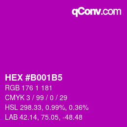 Color code: HEX #B001B5 | qconv.com