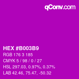 颜色代码: HEX #B003B9 | qconv.com