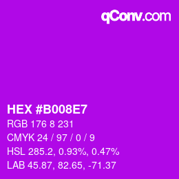 颜色代码: HEX #B008E7 | qconv.com