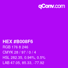 Color code: HEX #B008F6 | qconv.com