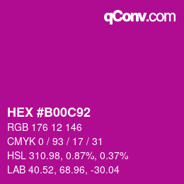 Color code: HEX #B00C92 | qconv.com