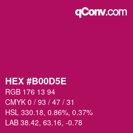 Color code: HEX #B00D5E | qconv.com