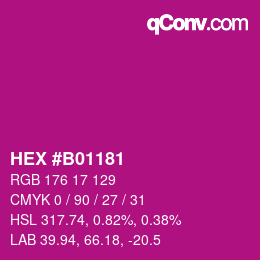 Color code: HEX #B01181 | qconv.com