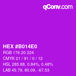 Color code: HEX #B014E0 | qconv.com