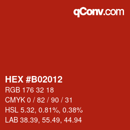 Color code: HEX #B02012 | qconv.com