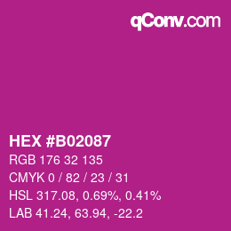 カラーコード: HEX #B02087 | qconv.com