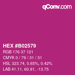 Color code: HEX #B02579 | qconv.com