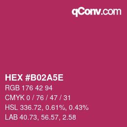 Código de color: HEX #B02A5E | qconv.com