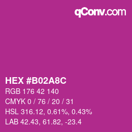Color code: HEX #B02A8C | qconv.com