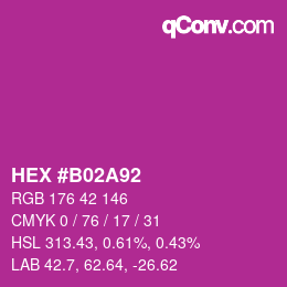 Color code: HEX #B02A92 | qconv.com