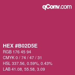 Color code: HEX #B02D5E | qconv.com