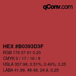 颜色代码: HEX #B0393D3F | qconv.com