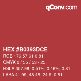 Color code: HEX #B0393DCE | qconv.com
